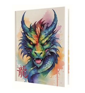 DEFFTER 14X20 CHINESE DRAGON SERT KAPAK ÇİZGİLİ DEFTER 96 YP