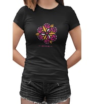 Mandala Let It Go Siyah Kadın Tshirt