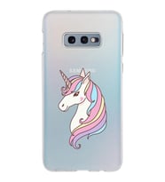 Samsung Galaxy S10E Kapak Unicorn Tasarımlı Şeffaf Silikon Kılıf