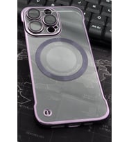 iPhone 13 Pro Uyumlu Mor Renkli İnce Kenarlı Şeffaf Sert Kapak Kılıf