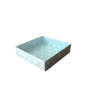 Asetat Kapaklı Karton Kutu  10X10X3 CM (50 Adet)  Puantiyeli Mavi