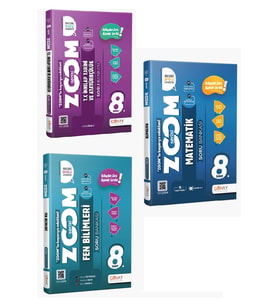 Günay Yayınları Günay Yayınları 8. Sınıf Zoom Fen + Matematik + İnkılap 3 lü set (Çok Renkli)