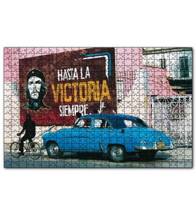 Cakapuzzle Küba Che Guevara Boyama Mavi Klasik Araba Puzzle Yapboz MDF (Ahşap) (120 Parça)
