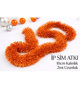 İp Sim Atkı 10 cm Kalın Dilim - Turuncu