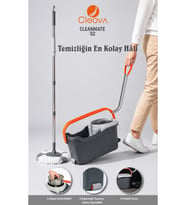 Cleanmate S2 Pedallı Mop Temizlik Seti Tekerlekli Kova Çıkarılabilir Çelik
