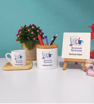 Matematik Öğretmeni Tasarımlı Kişiye Özel Matematik Öğretmeni Ahşap Altlıklı Türk Kahvesi Fincanı Kalemlik Dekoratif Taş Baskı Hediye Seti