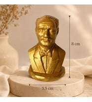BK Gift Gümüş Renk Lider Büstü 8 cm Dekoratif Masa Üstü Heykel Biblo