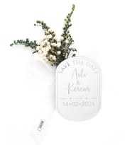50 Adet 6x8cm Pleksi Magnet İsimli Söz Nişan Hediyesi Mod.2 (Karışık)
