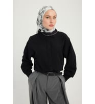 Schaless Sessiz Botanik - Açık Gri - Vierra Desenli Viskon Eşarp - 90x90 Cm