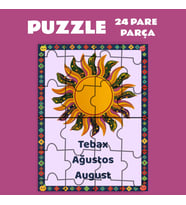 Pazil Bi Kurdî Tebax Ağustos Ayı - Kürtçe Puzzle Yapboz (24 Pare/Parça - A5) (Çok Renkli)
