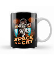 Cute Space Cat Adorable Kitty Astronaut Kupa Bardak Porselen