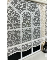 StorBurada Çiftli Sistem Beyaz Şal Tül Ve Ekru Stor Perde STB-103