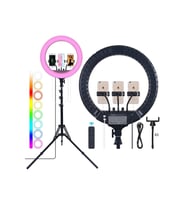 45 cm RGB Işık, Kumanda, Çantasız, 210 cm Tripod ile Makyaj ve Selfie Keyfi