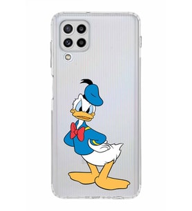 Samsung Galaxy M32  Kamera Korumalı Kapak Donald Duck Tasarımlı  Şeffaf  Kılıf