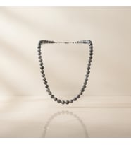 Gri Jasper 8 mm Düğümlü Doğal Taş Kolye