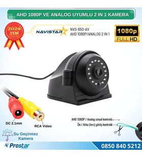 Metal Kasa AHD 1080P ve Analog Pal Çevirilebilir Gece Görüşlü Yan, Ön ve Arka Uyumlu Full HD Kamera