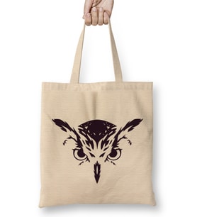Owl Head Bez Çanta Uzun Saplı
