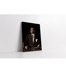 Siyah Beyaz Atatürk Kanvas Tablo