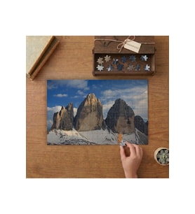 İtalya Lavaredo dağları Tasarımı 240 parça Ahşap Puzzle Ahşap Kutuda MP08169