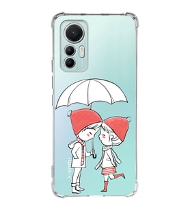 Xiaomi Mi 12 Lite Uyumlu Köşe Korumalı Antişok Kapak Aşk Tasarımlı Şeffaf Silikon Kılıf