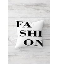 Fashion Yazılı Beyaz Çift Tarafı Baskılı Gizli Fermuarlı Yastık Kılıfı Kırlent Koltuk Yastık Kılıfı (Siyah)