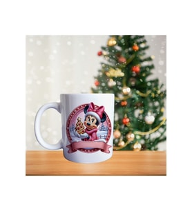 Minnie Mouse Kar Keyfi - En Güzel Yılbaşı - Çizgi Karakter Temalı Porselen Kupa