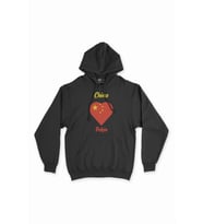 Pekin Çin Bayraklı Kalpli Siyah Sweatshirt Hoodie