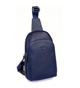 KANGAROO KINGDOM Hakiki Deri Siyah Erkek Body Bag Sırt Çantası 8155-S (Lacivert)