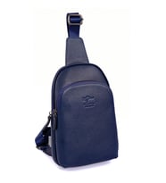 KANGAROO KINGDOM Hakiki Deri Siyah Erkek Body Bag Sırt Çantası 8155-S (Lacivert)