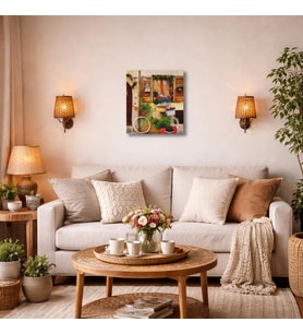 Dekoratif Bisiklet Temalı Kanvas Tablo 49x69 cm – Salon, Mutfak ve Yemek Odası Duvar Dekoru