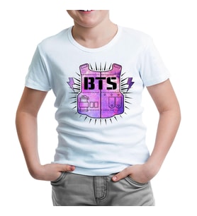 BTS - Logo 3 Beyaz Çocuk Tshirt