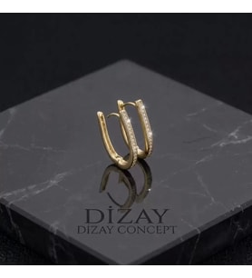 Xupıng Özel Seri Zirkon Taşlı 14K Altın Kaplama Bayan Küpe