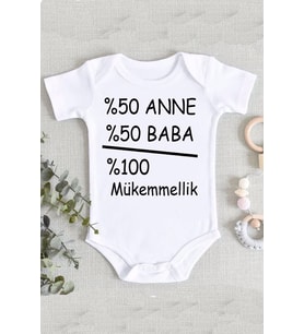 Baba Anne Mükemmellik Organik Baskılı Zıbın Body