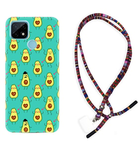 Realme C11 C21 C21Y C25Y C11 2021 Kılıf Boyun Asklı Rasta Silikon Oynayan Avokadolar 1770