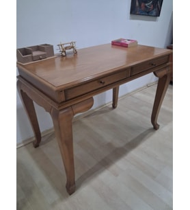 Çalışma Masa Klasik Alt İlhm 90631 Model Lüks Klasik Ahşap Ceviz Renk El Yapım