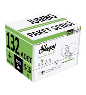 Sleepy Bebek Bezi Natural Beden:4+ (9-16Kg) Maxi Plus 132 Adet Aylık Fırsat Pk (3PK*44)