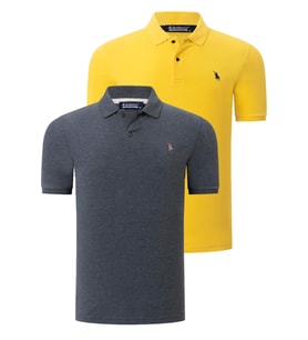 İKİLİ SET T8561 DEWBERRY ERKEK TSHIRT-ANTRASİT-SARI