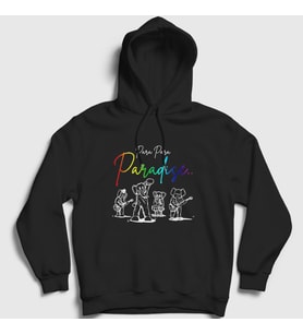 Presmono Unisex Beyaz Paradise Coldplay Kapüşonlu Sweatshirt 471343tt (Siyah)