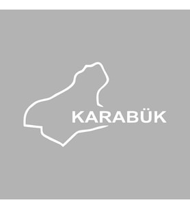 Karabük Harita Araba Sticker siyah 18x11 CM (Beyaz)