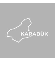 Karabük Harita Araba Sticker siyah 18x11 CM (Beyaz)