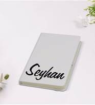 BK Gift Kişiye Özel El Yazısı Tasarımlı 9x14cm Beyaz Defter - Model 2