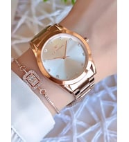 Ferro Rose/Gold Renk Kararmaz Renk Atmaz 3 Atm  Özel Tasarım Kadın Kol Saati EFL21929C