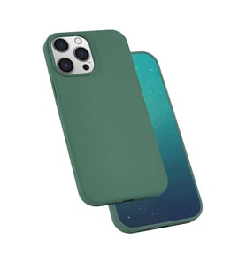 Apple Apple iPhone 13 Pro Kılıf Kadife Ultra Esnek İnce Camera Protected Velvet Case (Koyu Yeşil)