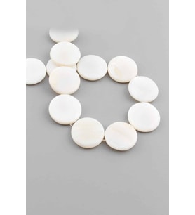 Sedef Doğal Taş Parlak Beyaz Daire Kesim 18mm Dizi [AB+]