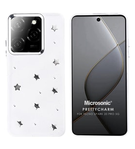 Microsonic TECNO Spark 20 Pro Kılıf PrettyCharm Star (Gri)