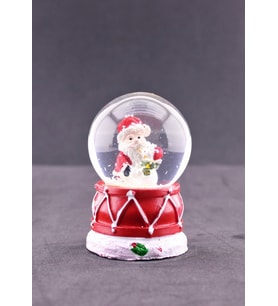Noel Baba ve Kardan Adam Temalı Mini Boy Işıklı Yılbaşı Kar Küresi 6.5 cm D