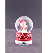 Noel Baba ve Kardan Adam Temalı Mini Boy Işıklı Yılbaşı Kar Küresi 6.5 cm D