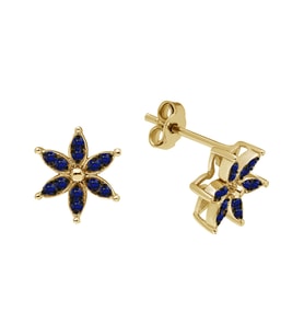 Sirius Safir Taşlı Çiğdem Çiçeği Küpe 0723E0059