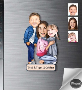 Kişiye Özel Anneler Günü Ahşap Magnet -11