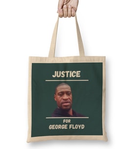 Justice For George Floyd 4 Black Lives Matter Bez Çanta Uzun Saplı